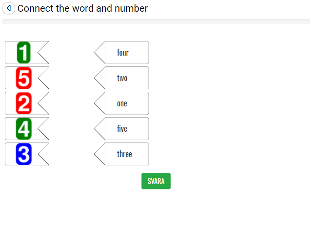 Connect the word and number